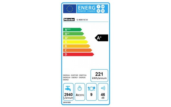 MIELE G 4680 SCVi Active - &Eacute;tiquette &eacute;nergie