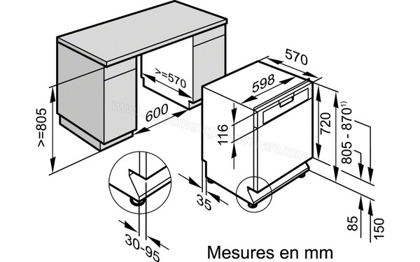 MIELE G 4922 SCU - Sch&eacute;ma d'encastrement