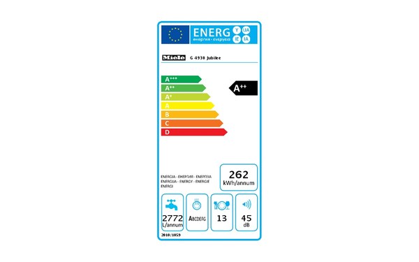MIELE G 4930 Jubilee Blanc - &Eacute;tiquette &eacute;nergie
