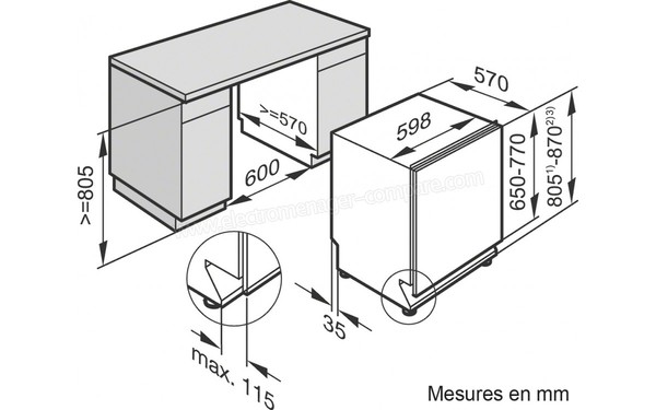 MIELE G 4960 Vi - Schema d'encastrement