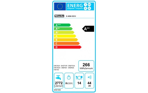 MIELE G 4991 SCVI - &Eacute;tiquette &eacute;nergie