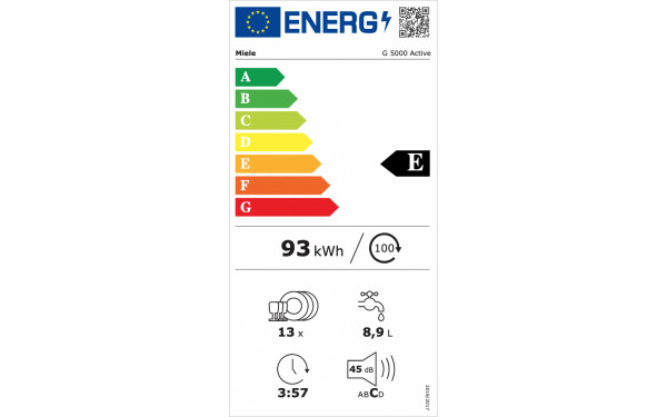MIELE G 5000 BB - &Eacute;tiquette &eacute;nergie v2