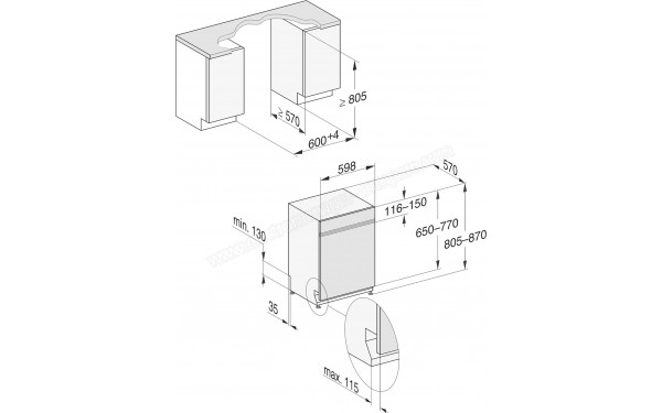 MIELE G 5000 SCi BB - Dimensions