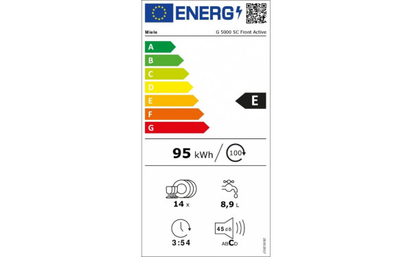 MIELE G 5000 SC Front Inox - &Eacute;tiquette &eacute;nergie v2