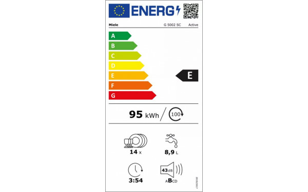 MIELE G 5002 SC BB - &Eacute;tiquette &eacute;nergie v2