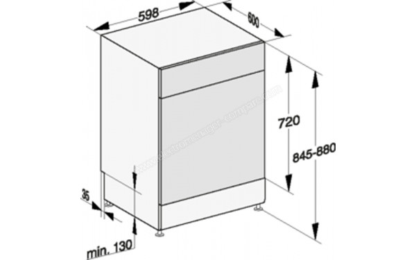 MIELE G 5002 SC Front Inox - Dimensions