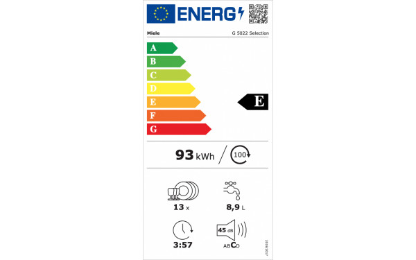 MIELE G 5022 BB - &Eacute;tiquette &eacute;nergie v2