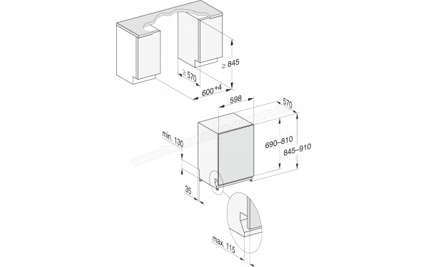 MIELE G 5055 SCVi XXL - Dimensions