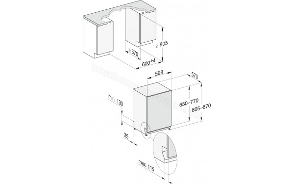 MIELE G 5072 Vi - Dimensions