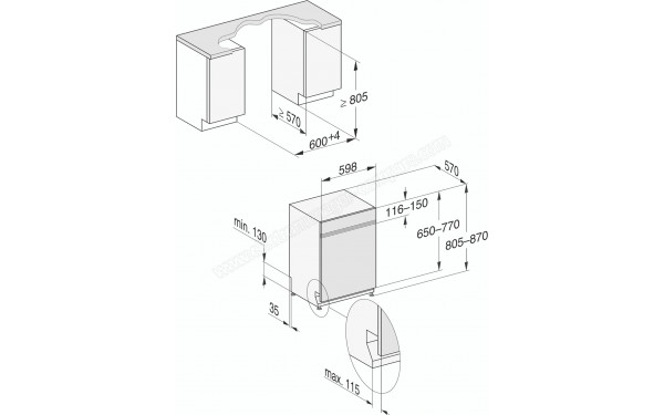 MIELE G 5110 i Inox - Dimensions