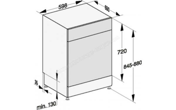 MIELE G 5112 SC Blanc - Dimensions