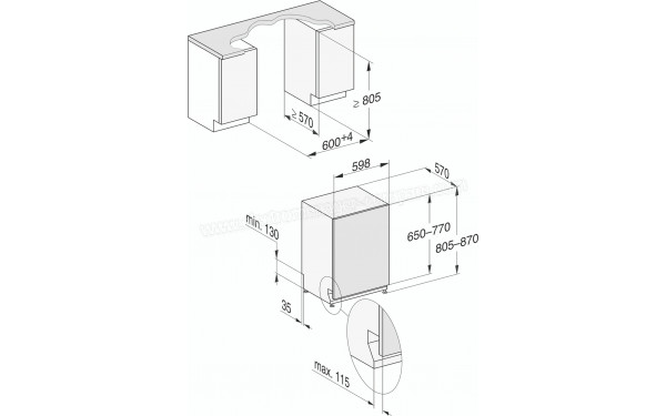 MIELE G 5150 Vi - Dimensions