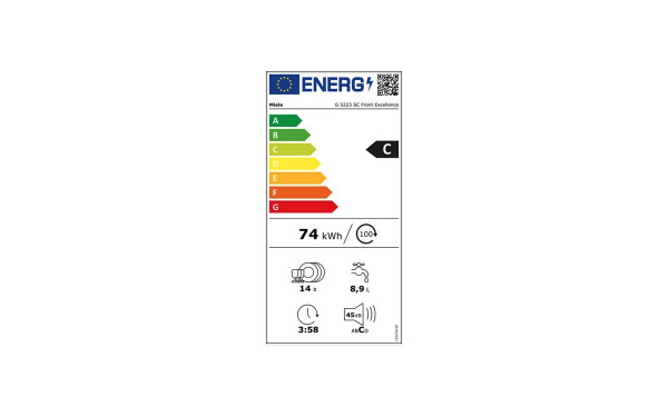 MIELE G 5223 SC Front Inox - &Eacute;tiquette &eacute;nergie v2