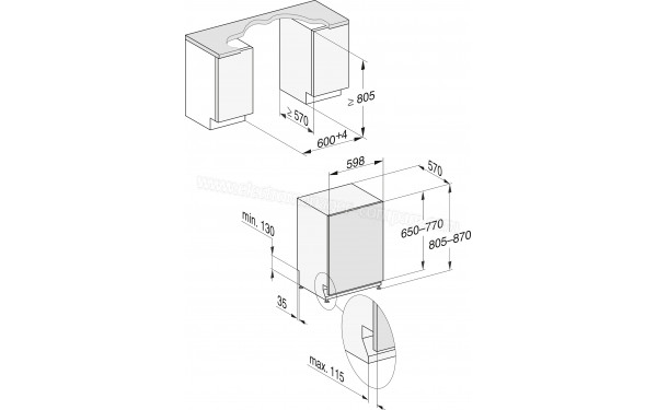 MIELE G 5260 SCVi - Dimensions