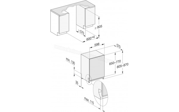 MIELE G 5262 SCVi - Dimensions