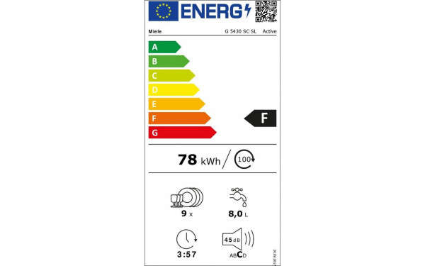 MIELE G 5430 SC SL - &Eacute;tiquette &eacute;nergie v2