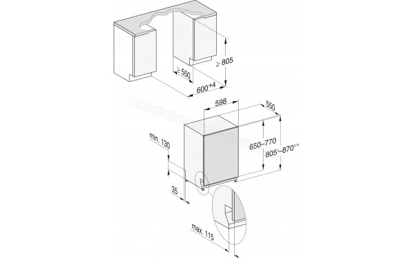 MIELE G 5450 SCVi - Dimensions