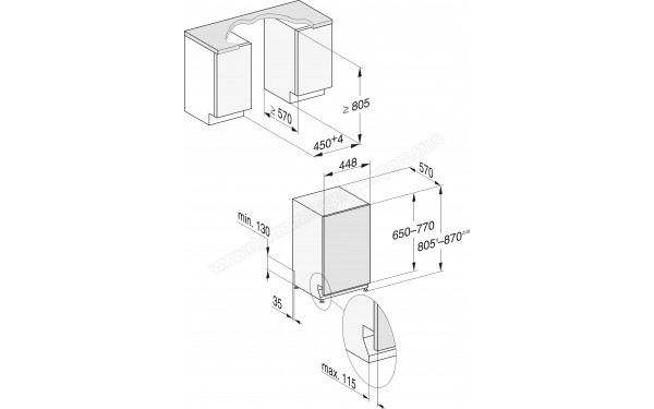 MIELE G 5481 SCVi SL - Dimensions