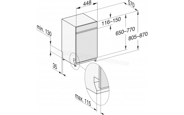 MIELE G 5540 SCi SL IN - Dimensions