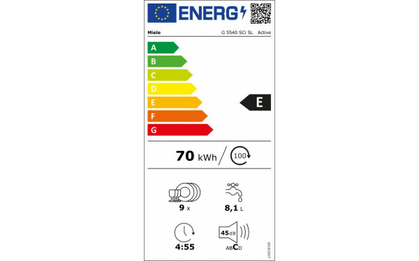 MIELE G 5540 SCi SL IN - &Eacute;tiquette &eacute;nergie v2