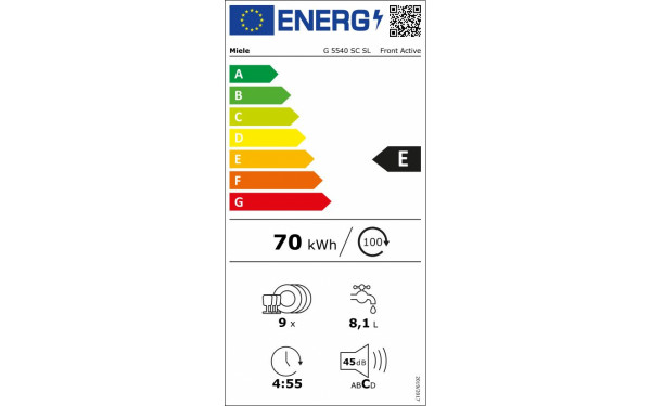MIELE G 5540 SC SL IN - &Eacute;tiquette &eacute;nergie v2