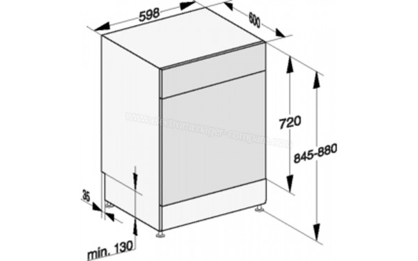 MIELE G 5611 Blanc - Dimensions
