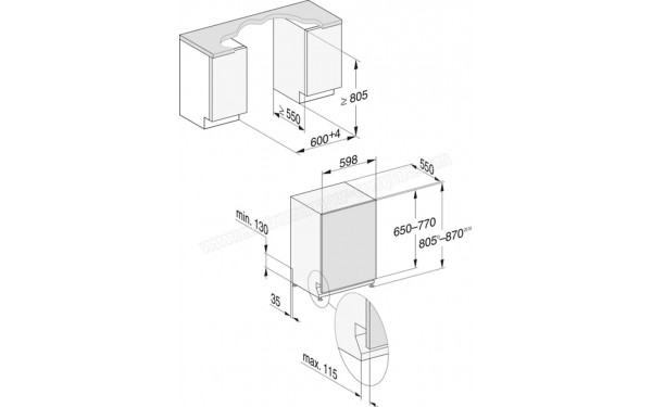 MIELE G 5651 SCVi - Dimensions