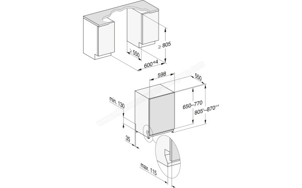 MIELE G 5661 SCVi - Dimensions