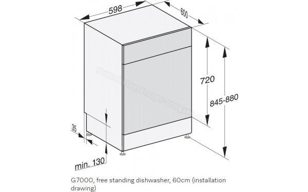 MIELE G 5812 SC Blanc - Dimensions