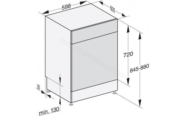 MIELE G 5812 SC Front Inox - Dimensions