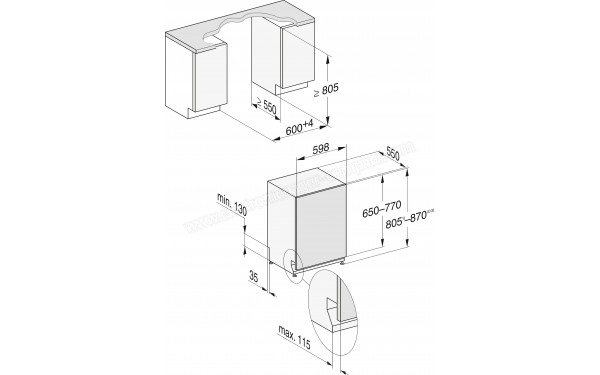 MIELE G 5851 SCVi Inox - Dimensions