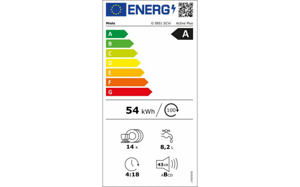 MIELE G 5851 SCVi Inox - &Eacute;tiquette &eacute;nergie v2