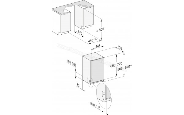 MIELE G 5890 SCVi SL - Dimensions