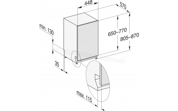 MIELE G 5890 SCVi SL - Dimensions