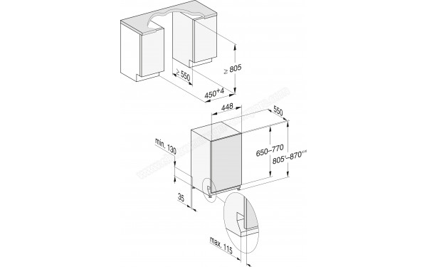 MIELE G 5990 SCVi SL - Dimensions