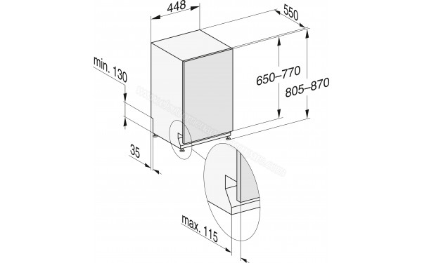 MIELE G 5990 SCVi SL - Dimensions