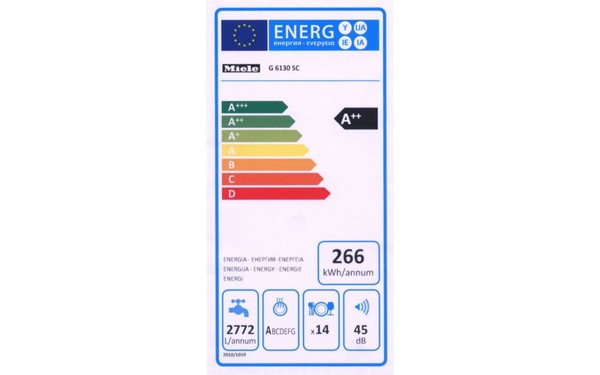 MIELE G 6130 SC EcoCare - &Eacute;tiquette &eacute;nergie