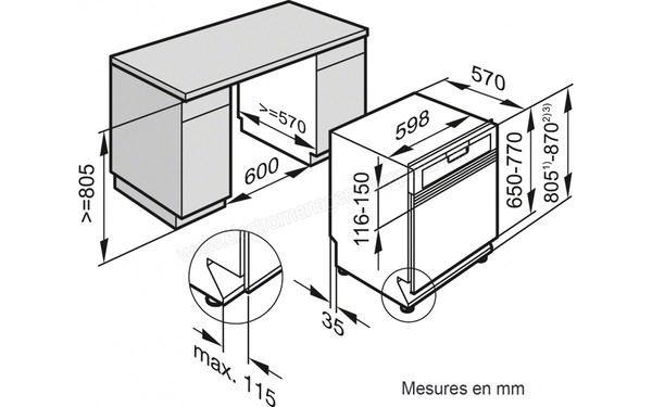 MIELE G 6410 Sci IN - Schema d'encastrement