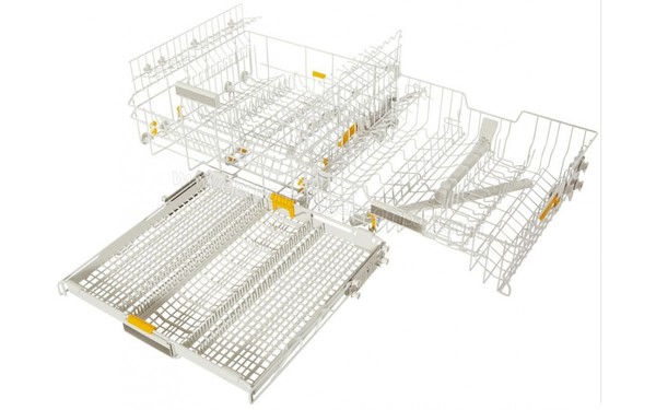 MIELE G 6410 SC Inox - Vue des paniers (cr&eacute;dit : Boulanger)