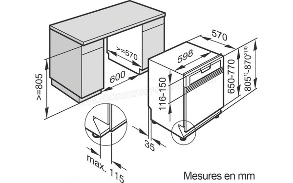 MIELE G 6630 SCi IN - Sch&eacute;ma d'encastrement
