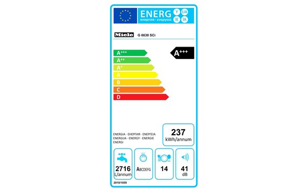 MIELE G 6630 SCi IN - &Eacute;tiquette &eacute;nergie