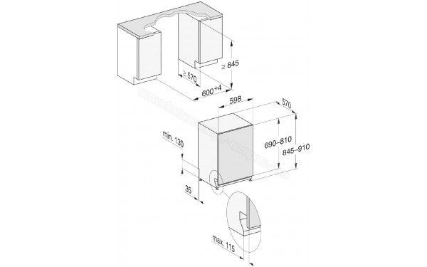 MIELE G 7065 SCVi XXL - Dimensions