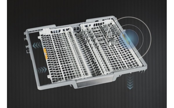 MIELE G 7100 SC Front Inox - Vue du tiroir sup&eacute;rieur (cr&eacute;dit : Boulanger)