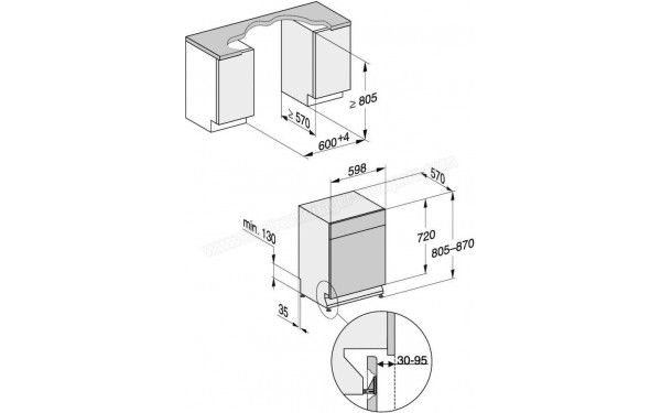 MIELE G 7100 SCU - Sch&eacute;ma technique (cr&eacute;dit : Boulanger)