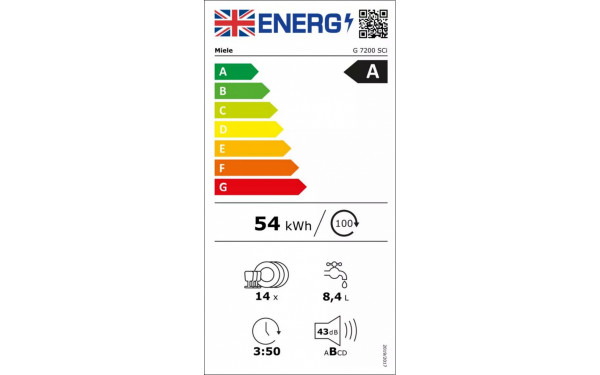 MIELE G 7110 SC AutoDos Inox - &Eacute;tiquette &eacute;nergie v2