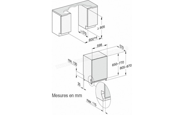 MIELE G 7150 SCVi - Sch&eacute;ma technique