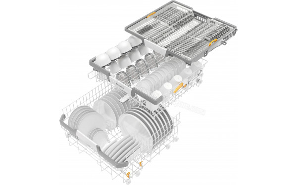MIELE G 7165 SCVi XXL AutoDos - Vue du panier inf&eacute;rieur, sup&eacute;rieur et tiroir sup&eacute;rieur