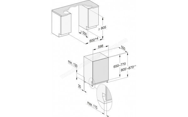 MIELE G 7180 SCVi AutoDos - Dimensions