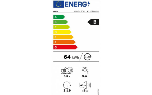 MIELE G 7191 SCVi AutoDos 125 Edition - &Eacute;tiquette &eacute;nergie v2