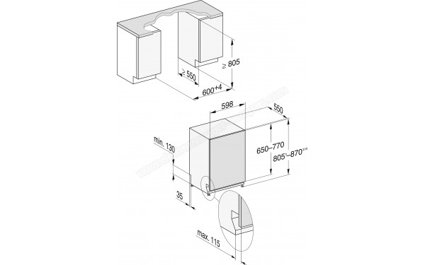 MIELE G 7281 SCVi - Dimensions